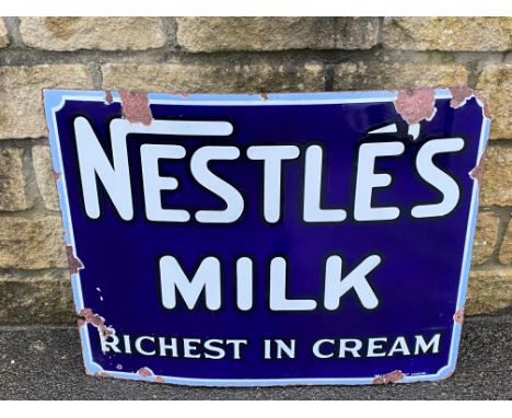 A Nestle's Milk rectangular enamel sign with excellent gloss, by Willing, 30 x 24".