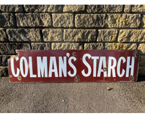 An early Colman's Starch rectangular enamel sign by Imperial  in mustard brown and white colours, 62 3/4 x 16".