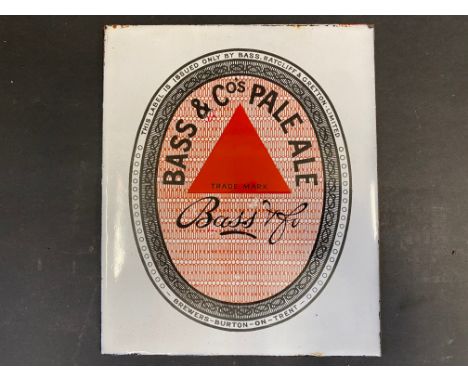 A small Bass &amp; Co's Pale Ale enamel sign in superb very near mint condition, 6 1/4 x 7 1/2".