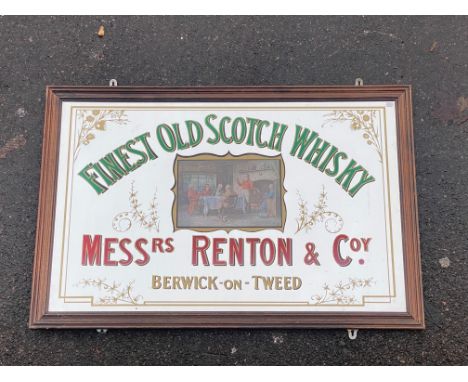 A reproduction Messrs Renton &amp; Coy. Finest Old Scotch Whisky advertising mirror, 37 1/4 x 24 3/4".