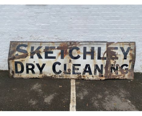 A large Sketchley Dry Cleaning rectangular enamel sign, 120 x 36".