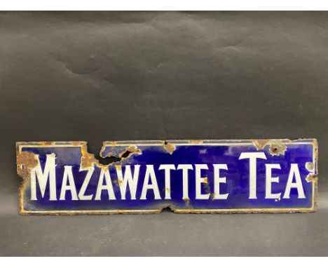 A small Mazawattee Tea enamel sign, 24 x 6".