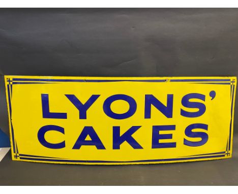 A Lyons' Cakes rectangular enamel sign, in near mint condition, 48 x 18".