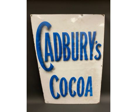 A superb and rarely seen Cadbury's Cocoa rectangular enamel sign, unusually with shadowing behind the letters, tree logo bott