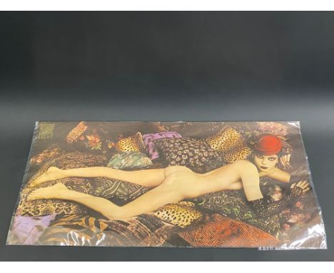 An original Biba print of a recumbant female nude, believed circa 1970, 28 x 13 1/4".