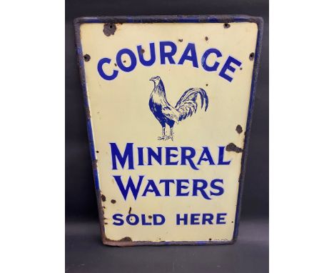 A Courage Mineral Waters Sold Here rectangular enamel sign by Stocal of Burton, 20 x 30".