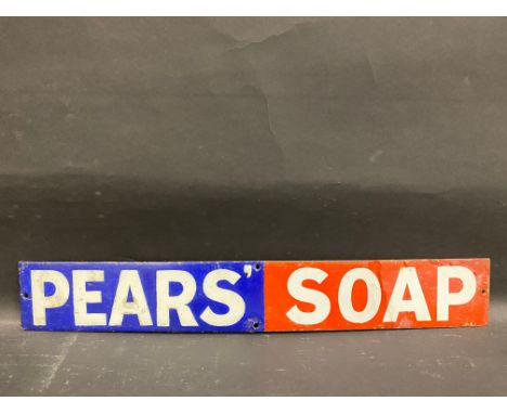 A Pears' Soap enamel strip sign, some overpainting, 18 1/2 x 3".