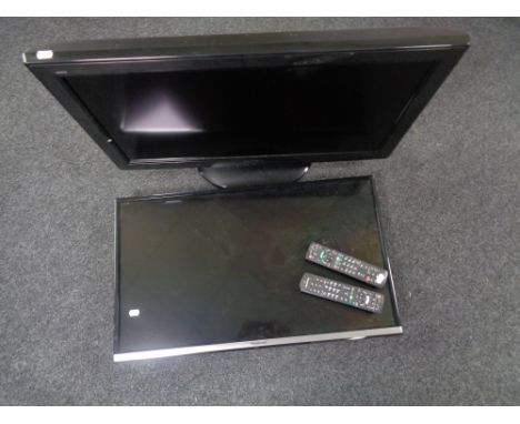 A Panasonic Viera 32'' LCD TV with lead and remote, together with further Panasonic 32'' LED TV with lead and remote (no tabl