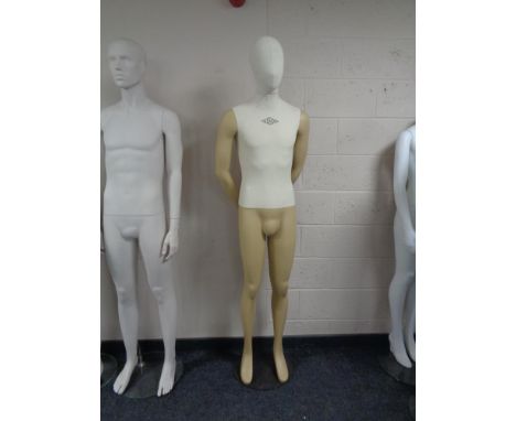 A male mannequin on stand (two tone).  
