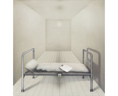 Ben Willikens, Bett No. 4Acryl auf Leinwand 115 x 110 cm. Mit Atelierleiste gerahmt. Rückseitig auf der Leinwand signiert, da