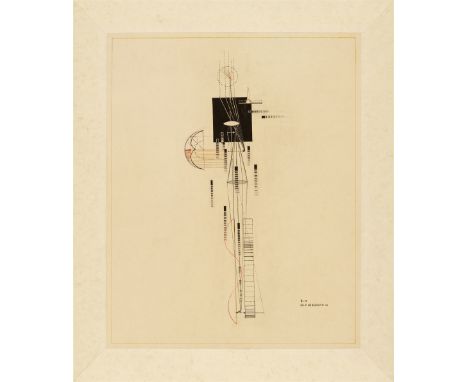 Ella Bergmann-Michel, The lection of lightFarbige und schwarze Tuschezeichnung über Bleistift auf Detailpapier, collagiert, g