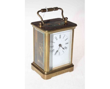 Gilt brass carriage clock, circa 1900.