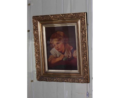 R. Moodie, Portrait of a Child, oil on canvas, signed and dated 1903 top right, 40cm by 29cm, in gilt frame.