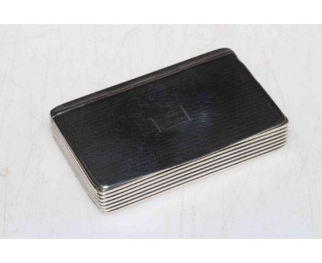 Antique silver snuff box, the engine-turned lid with cartouche 'A Token of Respect', makers mark HB, circa 1800, 6.5cm across