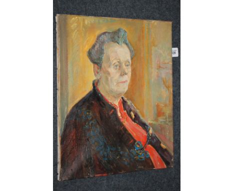 Philippa Jacobs (20th century), local interest, portrait of an old lady, Joan Hogg, oil on canvas, signed and inscribed verso