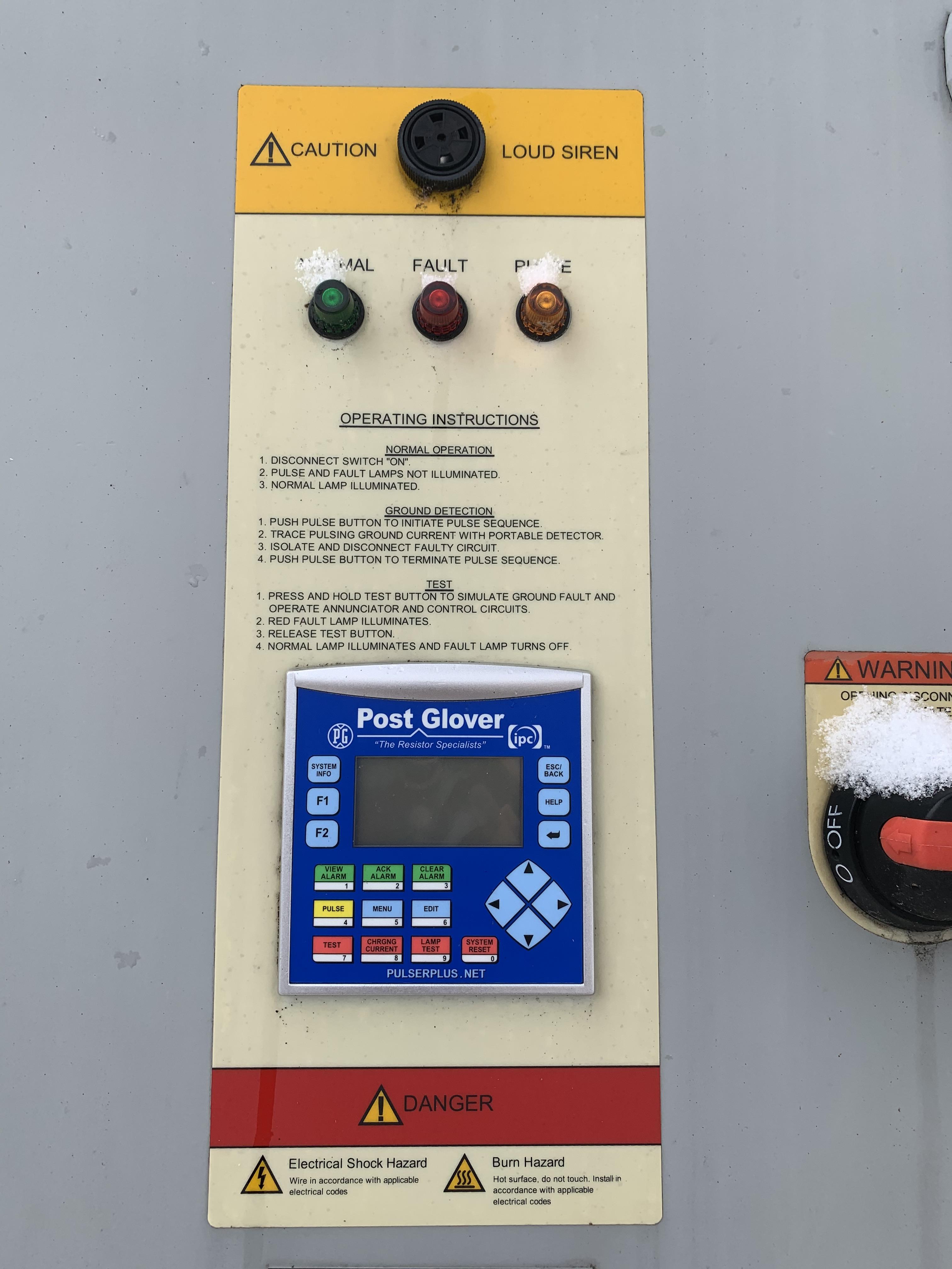 Post Glover High Resistance Grounding System, Part PL48YF3E00HP, S/N