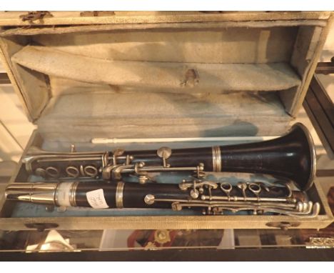 Cased two piece Boosey and Hawkes clarinet