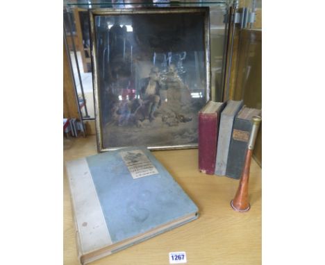A collection of six hunting themed items, four books including a 1st edition of Siegfried Sassoons - Memoirs of a Fox hunting