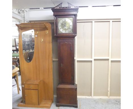 JOHN BUNTING OF LONG BUCKBY - A 19th century oak cased  eight day longcase clock, with 11" square brass dial, two subsidiary 