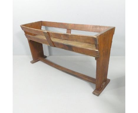 An antique stained pine hay trough. 156x78x47cm. 