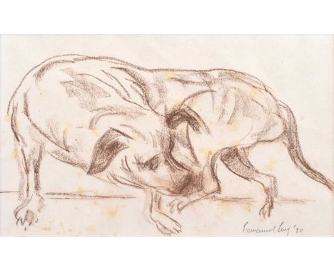 Emmanuel Levy (British 1900-1986) Study of a dog Signed and dated '80, crayon.17.5 x 29.5cm (framed 38 x 50cm)Artists’ Resale