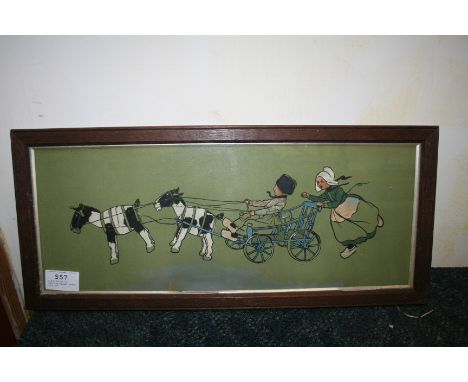 Aldin Frieze 'A Sporting Tandem' print, 13"x 30"