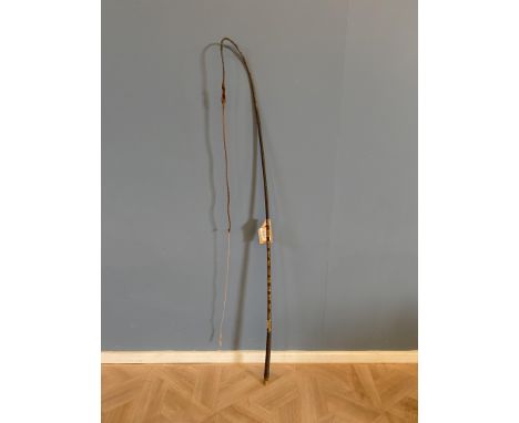 Dealer's whip with thong and thirteen brass ferrules by Crawley of Peterborough