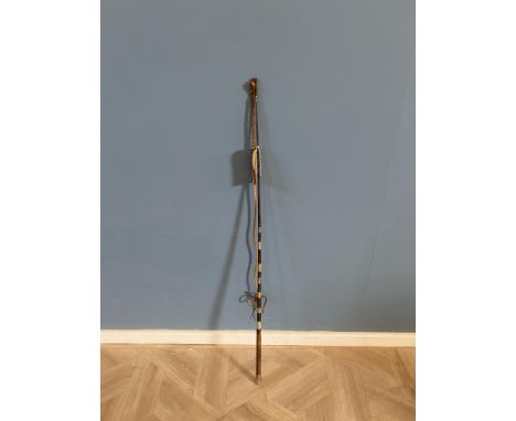 Dealer's whip with thong and eight metal ferrules
