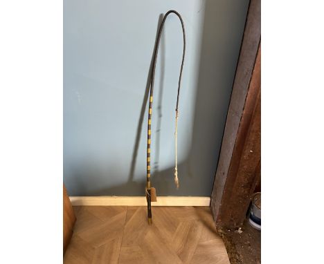 Steel lined whip with ten brass ferrules stamped Crawley &amp; Sons of Peterborough