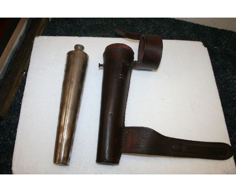 Huntsman flask with leather holster
