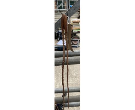 Two whip thongs for dealer's whips by Crawley of Peterborough, sixty years old
