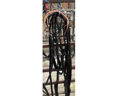 Pair of ladder driving reins. This lot carries VAT.