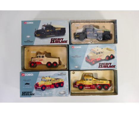 Corgi Heavy Haulage - Three boxed Limited 1:50 scale Corgi Heavy Haulage 'Scammell Contractor' diecast model vehicles. Lot co
