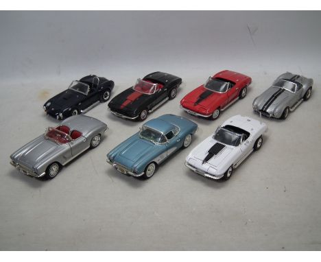 Ertl - Road Signature - Seven unboxed diecast 1:18 scale diecast model cars. Lot includes Ertl 1967 Chevrolet Corvette Conver