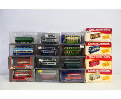Corgi Original Omnibus - Atlas Editions - 16 diecast 1:76 scale model buses. Lot includes Corgi Original Omnibus #43409 Plaxt