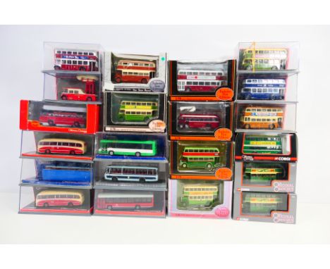 EFE - Corgi Original Omnibus - A boxed collection of 21 diecast model buses in 1:76 scale. Lot includes EFE #16515 Leyland At
