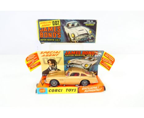 Corgi Toys - A boxed Corgi #261 James Bond's Aston Martin DB5. The model in gold with red interior, wire wheels, functions co