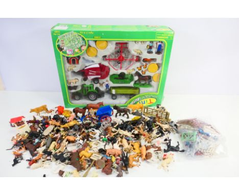 Britains - Tim - Others A boxed Tim diecast and plastic farm set with a large number of unboxed Britains, plastic, mainly far