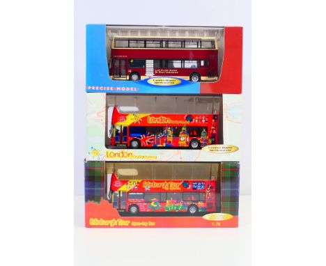 Creative Master Northcord Ltd (CMNL) - Three boxed 1:76 scale diecast model buses from CMNL. Lot consists CMNL UKBUS 2001 Den