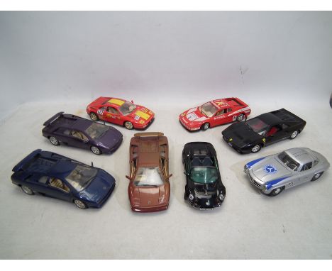 Bburago - Polistil - Chrono - Eight unboxed diecast 1:18 & 1:16 scale diecast model cars. Lot includes Chrono Lotus Elise; Po