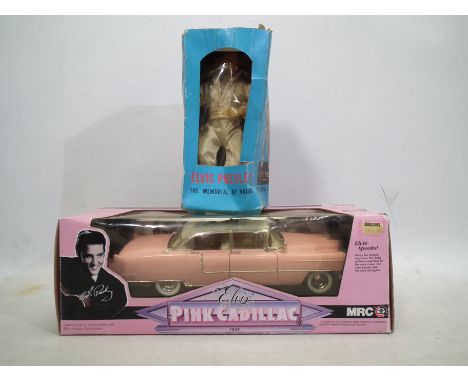 MRC - Other - A boxed MRC 1:18 scale 'Elvis' 1955 Pink Cadillac' with a boxed Hong Kong made novelty 'Elvis' Am radio. Both i