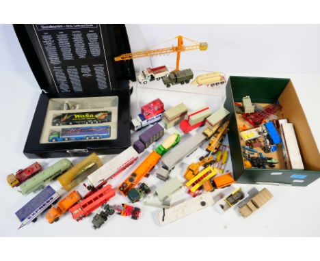 R&D - Herpa - AMW-  Others - A quantity of unboxed playworn HO/1:87 scale plastic model trucks, and an incomplete R&D Scandin