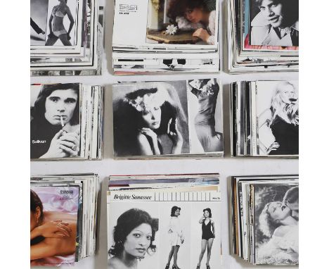A group of modelling agency cards, 1960s and later, a large box of mixed vintage modelling agency cards,mostly 15 x 21cm (aro