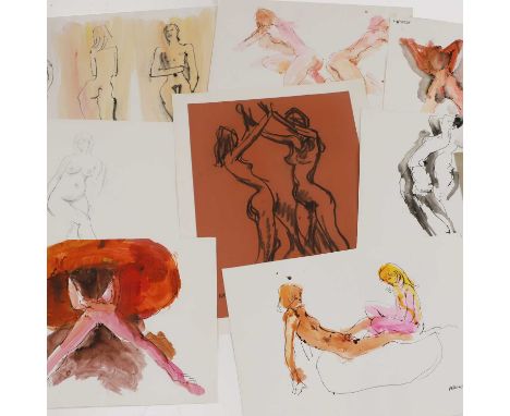 Peter Collins (1923-2001) Nude and erotic studiesthe majority signed and dated, in a variety of media including pencil, charc