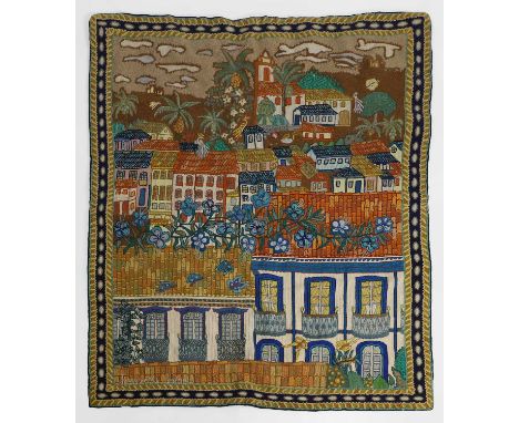 Concessa Colaço (Portuguese-Brazilian, b.1929), late 20th century, a large tapestry titled 'Casario',157 x 123cmCondition Rep