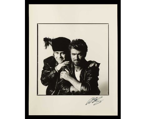 ▲ David Bailey (b.1938) George Michael and Elton John, Live Aid, 13 July 1985a gelatin silver print, printed 1985, signed in 