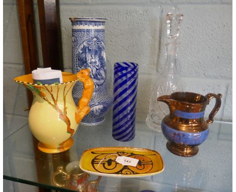 Collectables to include Poole and a blue &amp; white vase 