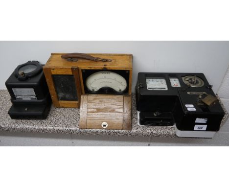 Collection of vintage electrical meters 
