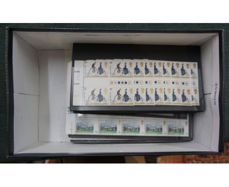 Stamps - Great Britain 1980's duplicated traffic light blocks 