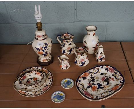 Collection of Mason's to include a lamp 